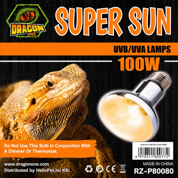 DragonOne Repti PowerSun UVB és melegítő izzó egyben | 100W