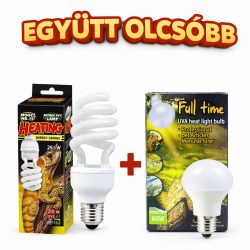 10.0 UVB izzó 26W és melegítő izzó 60W 