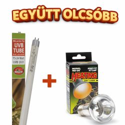 10.0 UVB fénycső, 24W és melegítő izzó 40W 