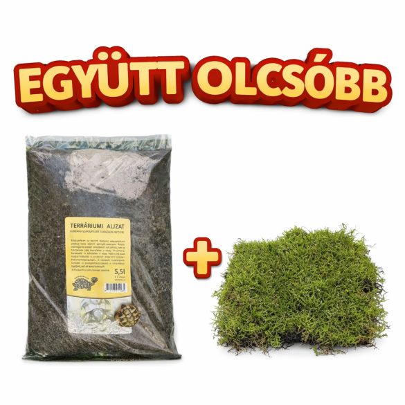 Teknősbarátok aljzat 1 db és Terráriumi moha egy csomagban 